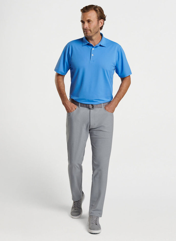 Peter Millar Solid Stretch Mesh Polo: Liberty Blue