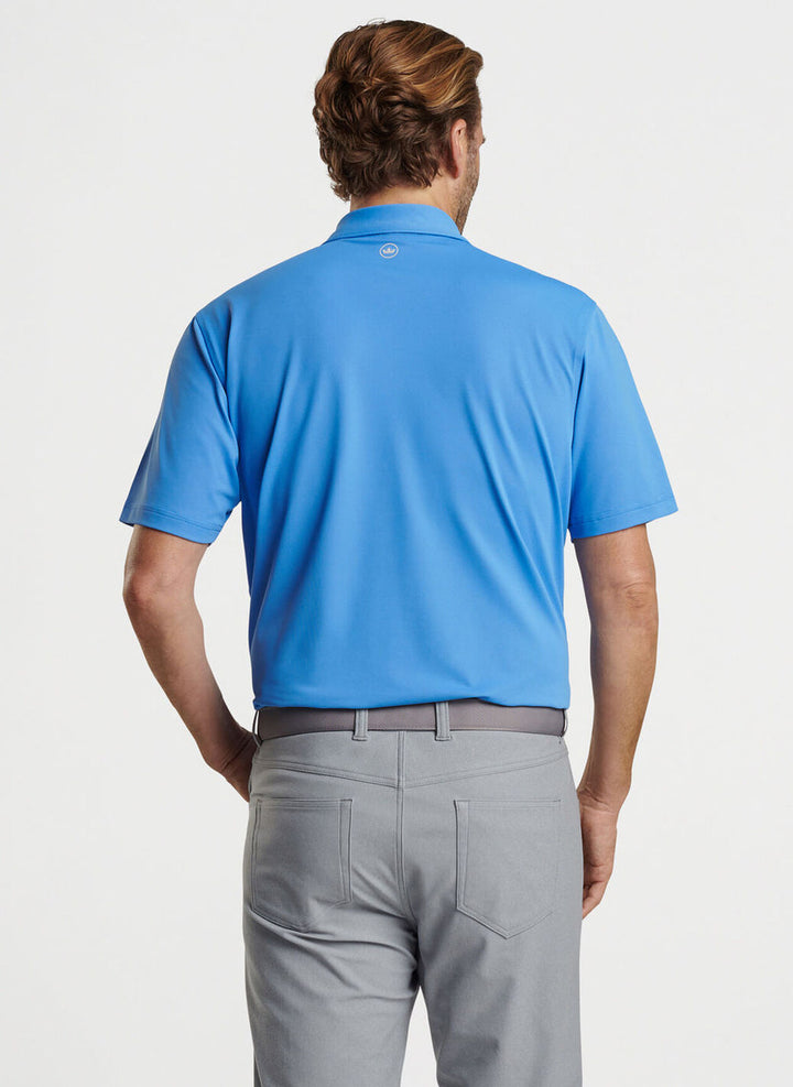 Peter Millar Solid Stretch Mesh Polo: Liberty Blue