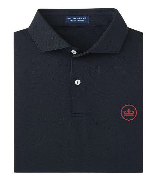 Peter Millar Crown Seal Soul Performance Mesh Polo: Black with Garnet