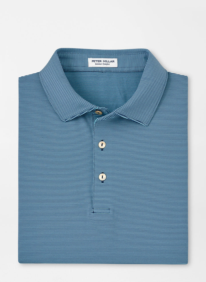 Peter Millar Jubilee Performance Stripe Polo: Sport Navy