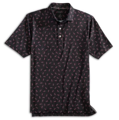 Johnnie-O South Carolina Script Stadium Printed Jersey Performance Polo: Black