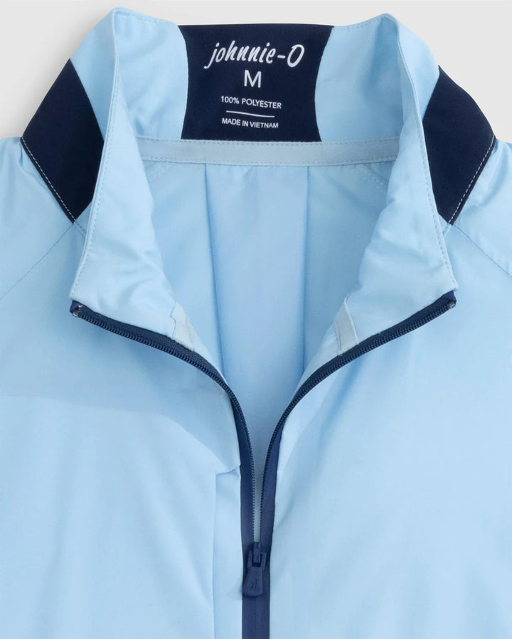 Johnnie-O Stealth Stowable Short Sleeve Rain Jacket: Malibu Blue