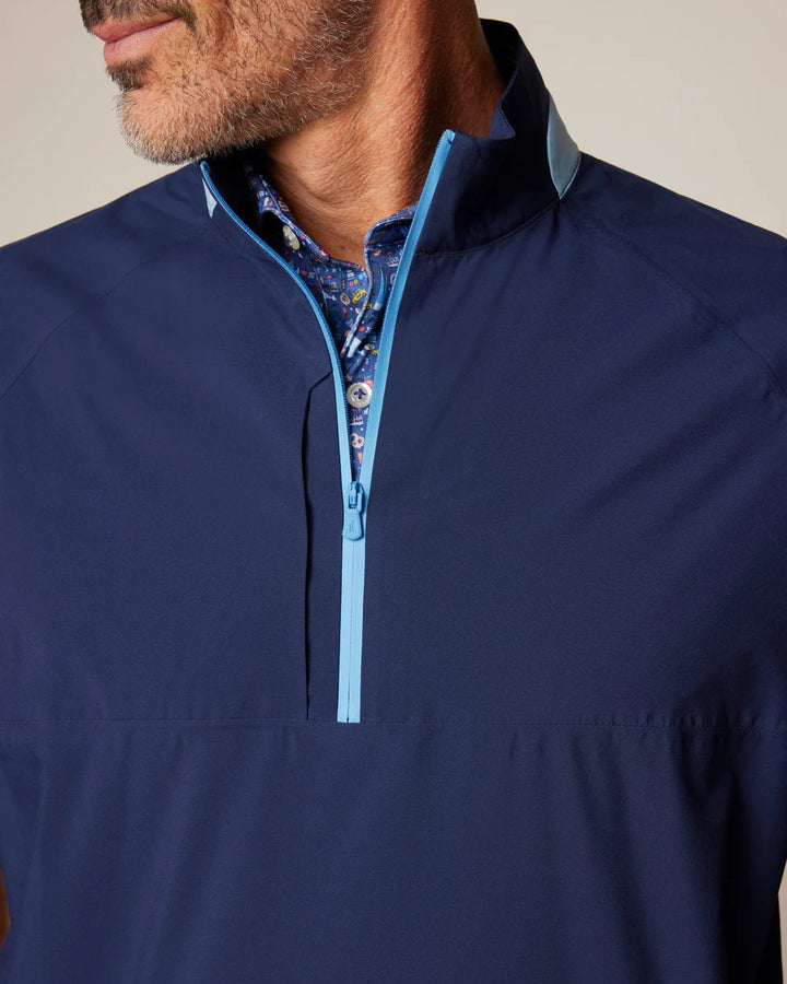 Johnnie-O Stealth Stowable Short Sleeve Rain Jacket: Navy