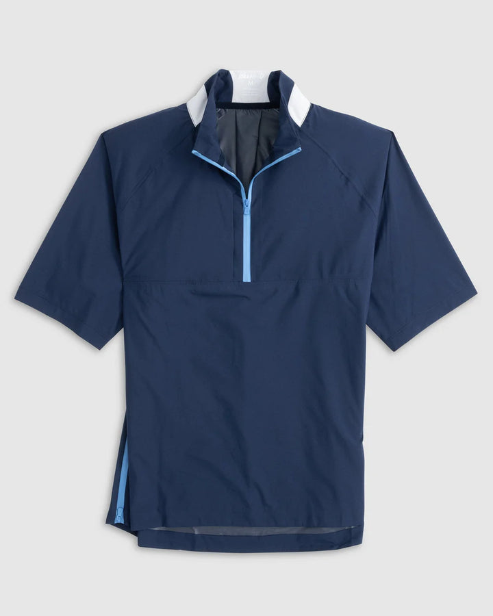 Johnnie-O Stealth Stowable Short Sleeve Rain Jacket: Navy