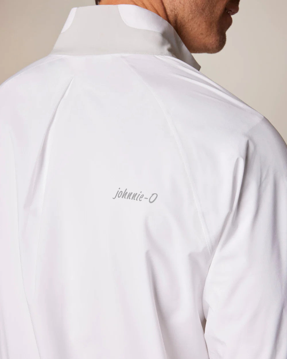 Johnnie-O Stealth Stowable Short Sleeve Rain Jacket: White