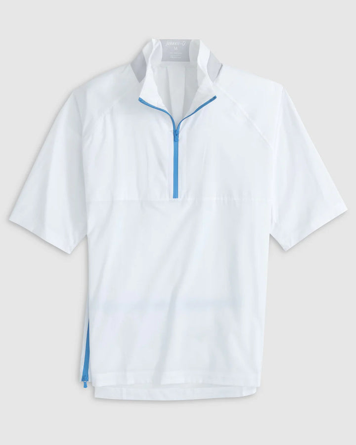 Johnnie-O Stealth Stowable Short Sleeve Rain Jacket: White