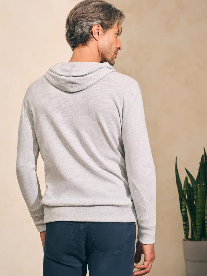 Faherty Sunwashed Slub Hoodie: Light Grey