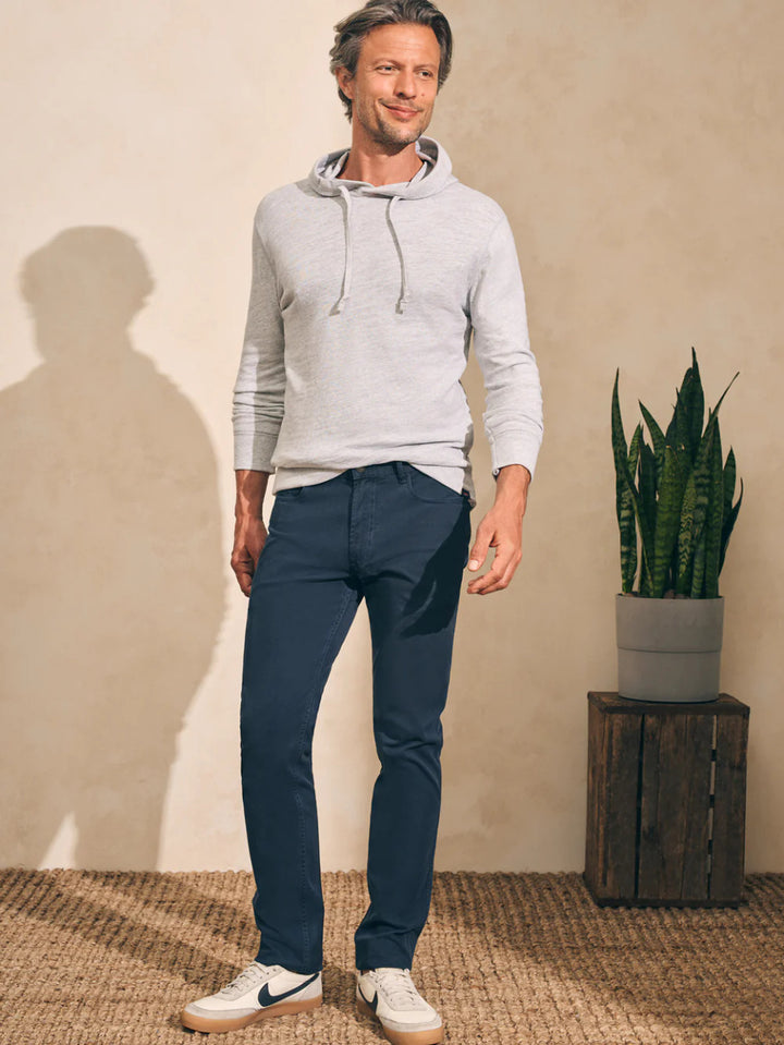 Faherty Sunwashed Slub Hoodie: Light Grey