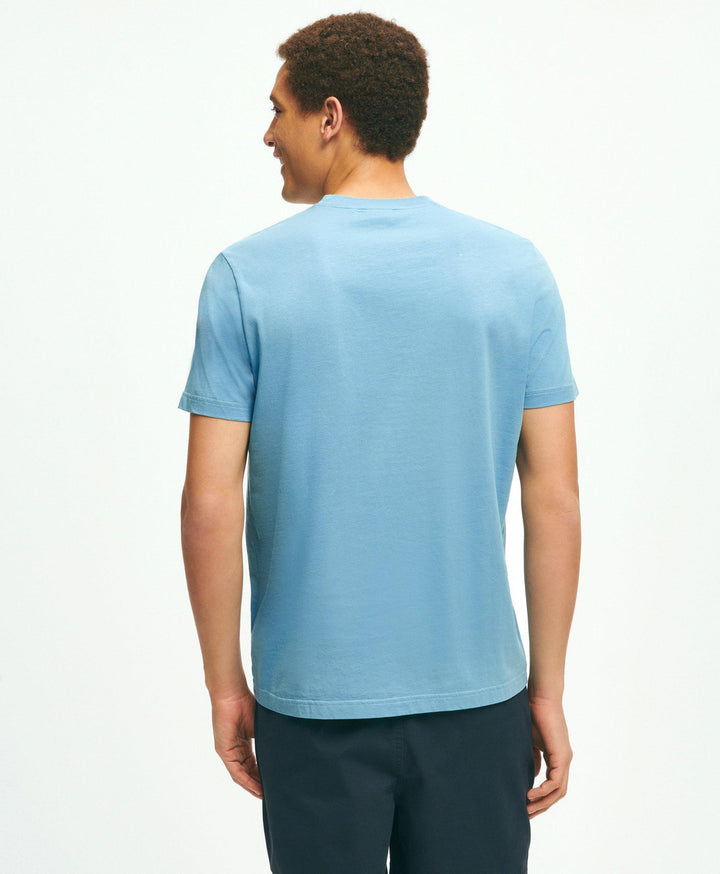 Brooks Brothers Washed Supima® Cotton Logo Crewneck T-Shirt: Blue