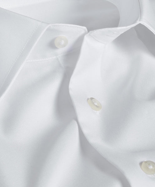 David Donahue Trim Fit Super Fine Twill Dress Shirt: White