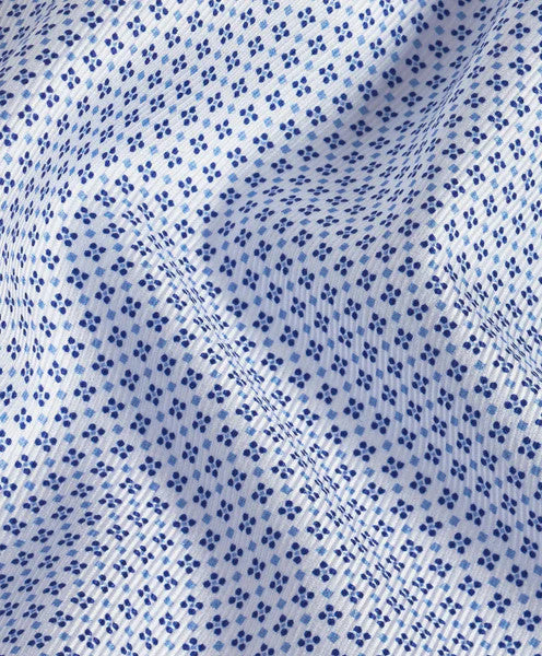 David Donahue Royal & Sky Neat Print Dress Shirt