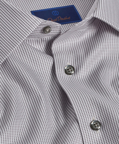 David Donahue Gray Textured Twill Dress Shirt: Trim Fit