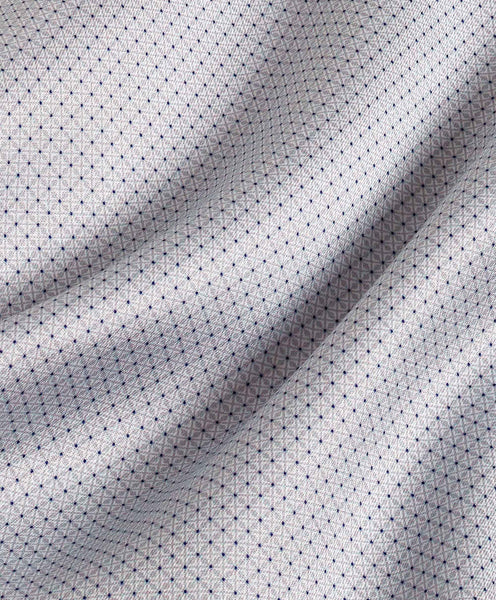 David Donahue Trim Fit Pearl Micro Geometric Print Dress Shirt