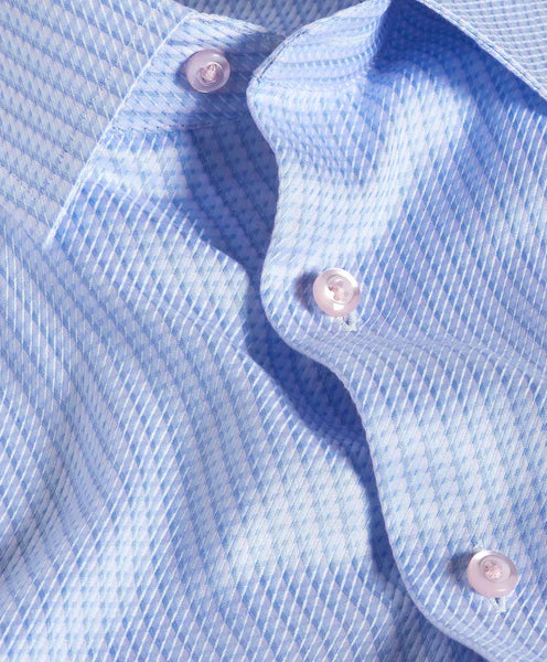 David Donahue Sky & Lilac Textured Twill Dress Shirt