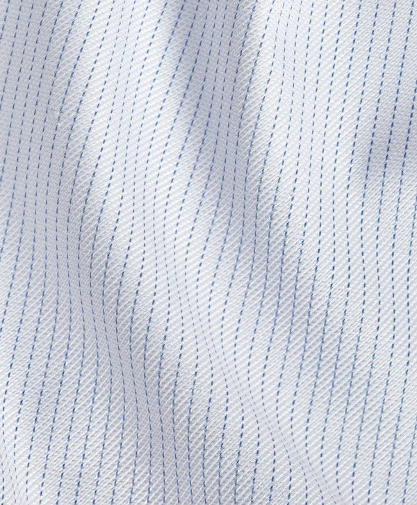 David Donahue Pearl Jaspe Twill Stripe Dress Shirt: Pearl