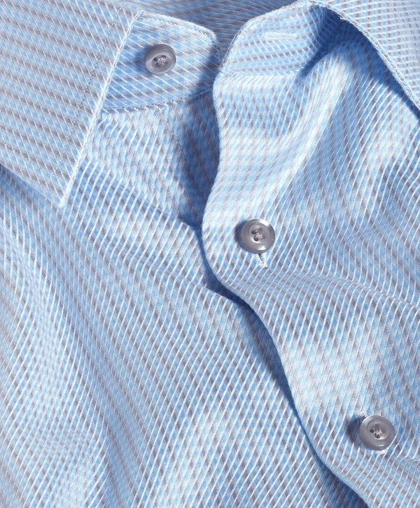 David Donahue Sky & Pearl Dobby Stripe Dress Shirt