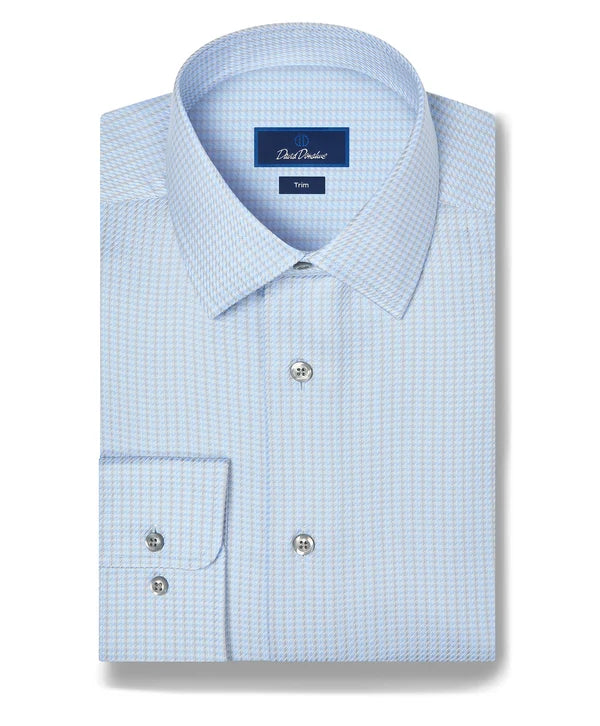 David Donahue Sky & Pearl Dobby Stripe Dress Shirt