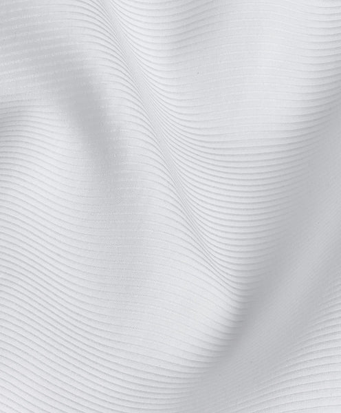 David Donahue Horizontal Rib French Cuff Formal Shirt: White