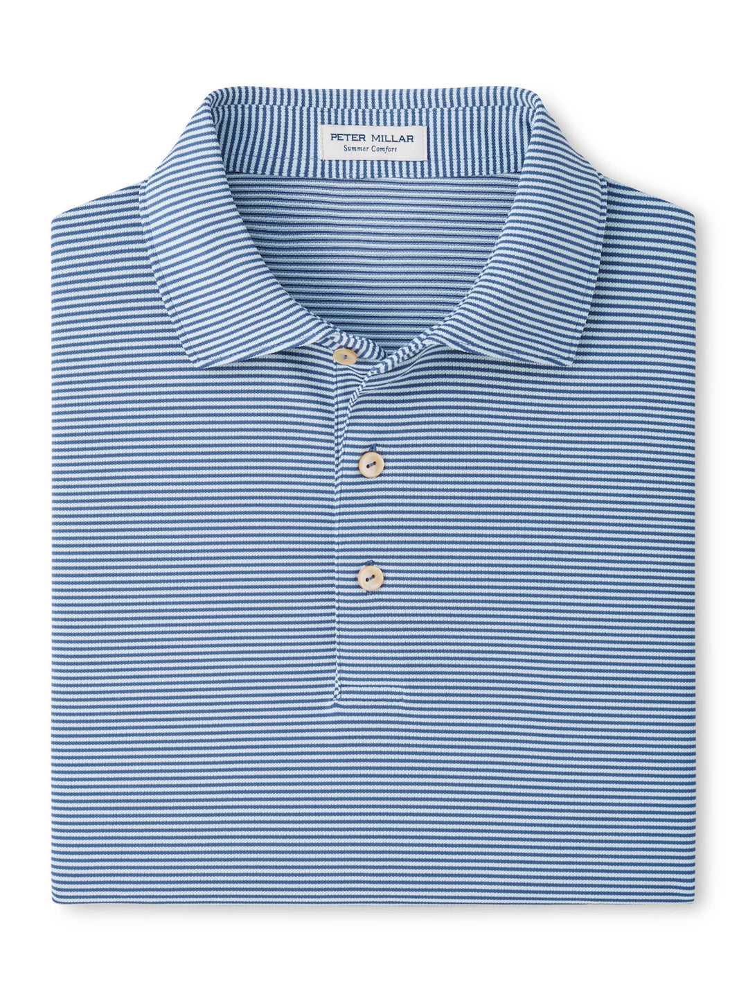 Peter Millar Candor Performance Mesh Polo: Bali Blue / Pale Blue
