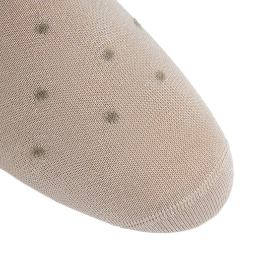 Dapper Classics Tan with Taupe Dot Mid Calf Cotton Sock