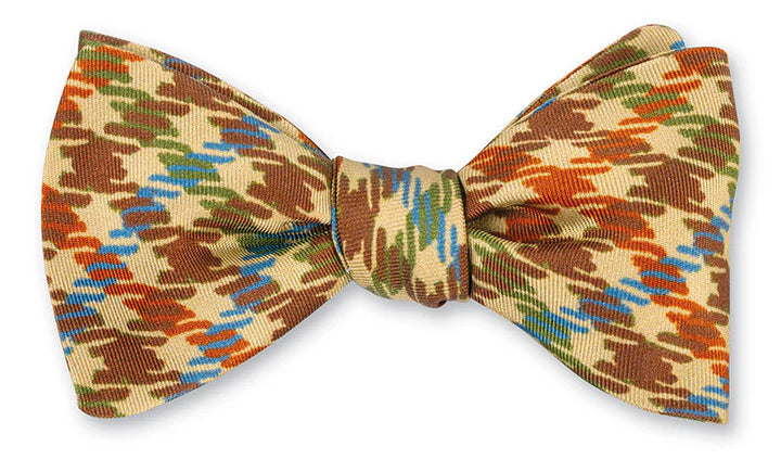 R. Hanauer Tan Gun Club Check Bow Tie