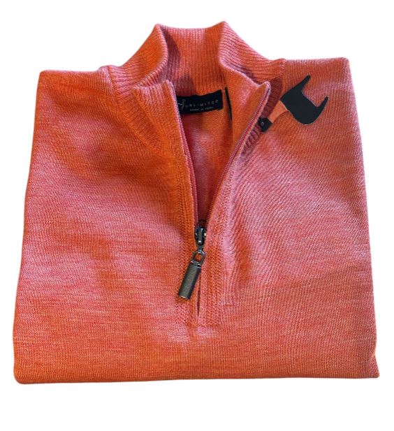 Peru Unlimited Baby Alpaca 1/4 Zip: Tangerine