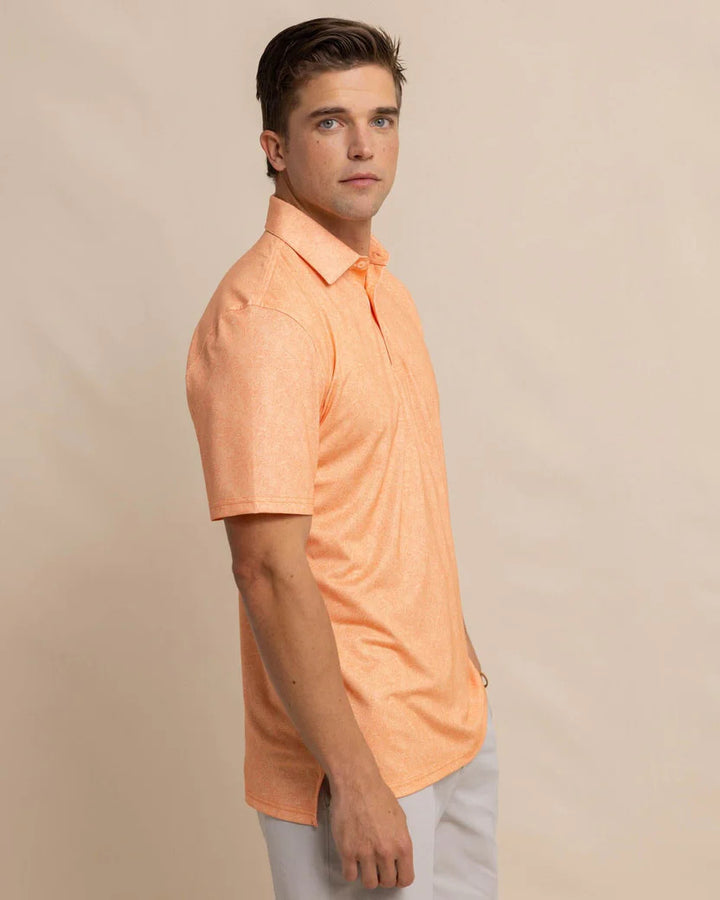 Southern Tide Driver Sunny Blooms Polo Shirt: Tangerine