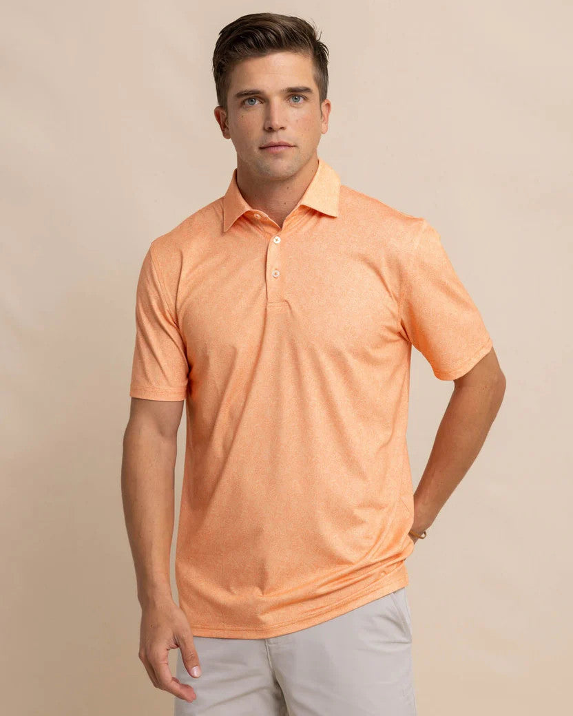 Southern Tide Driver Sunny Blooms Polo Shirt: Tangerine