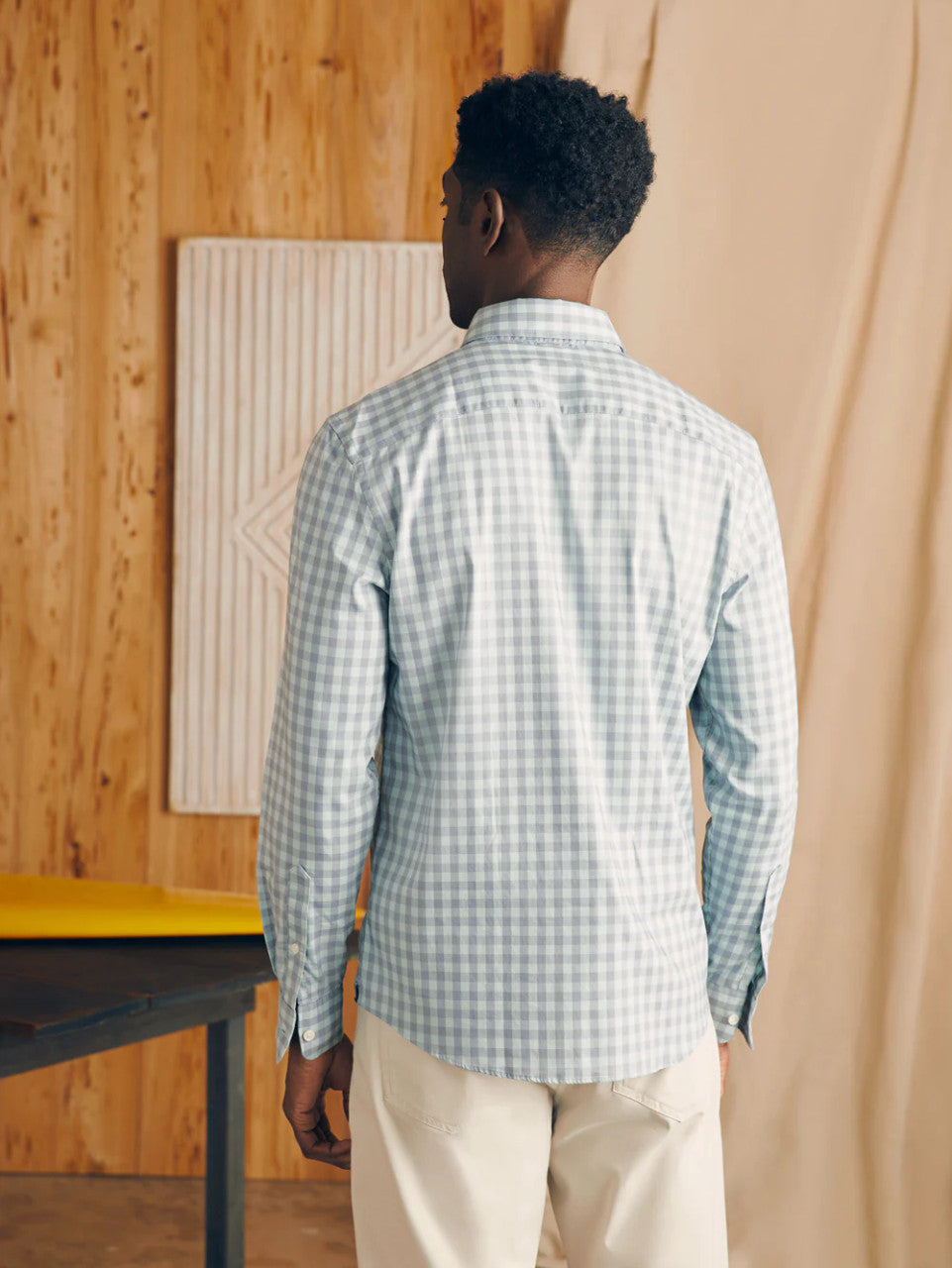 Faherty Movement™ Shirt: Teal Coast Gingham