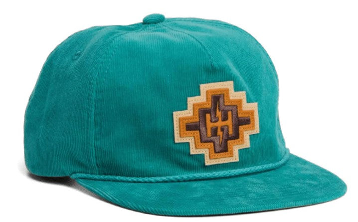 Howler Bros Unstructured Snapback Hat - H Bolt Motif: Teal Corduroy
