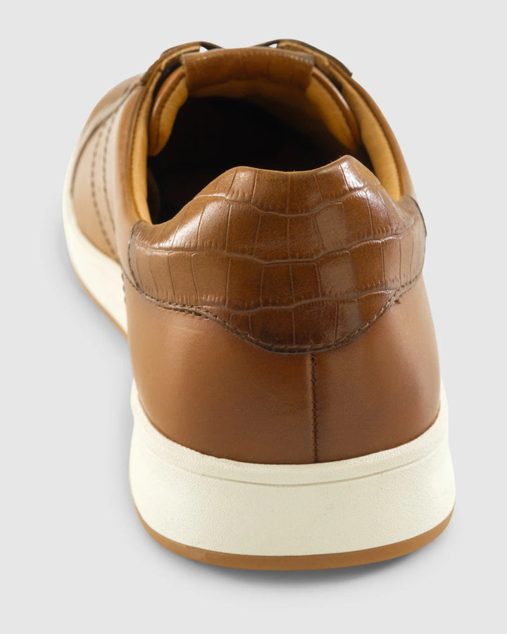 Johnnie-O Topspin Oxford Leather Sneaker: Cognac