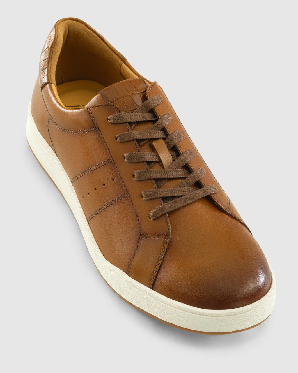 Johnnie-O Topspin Oxford Leather Sneaker: Cognac