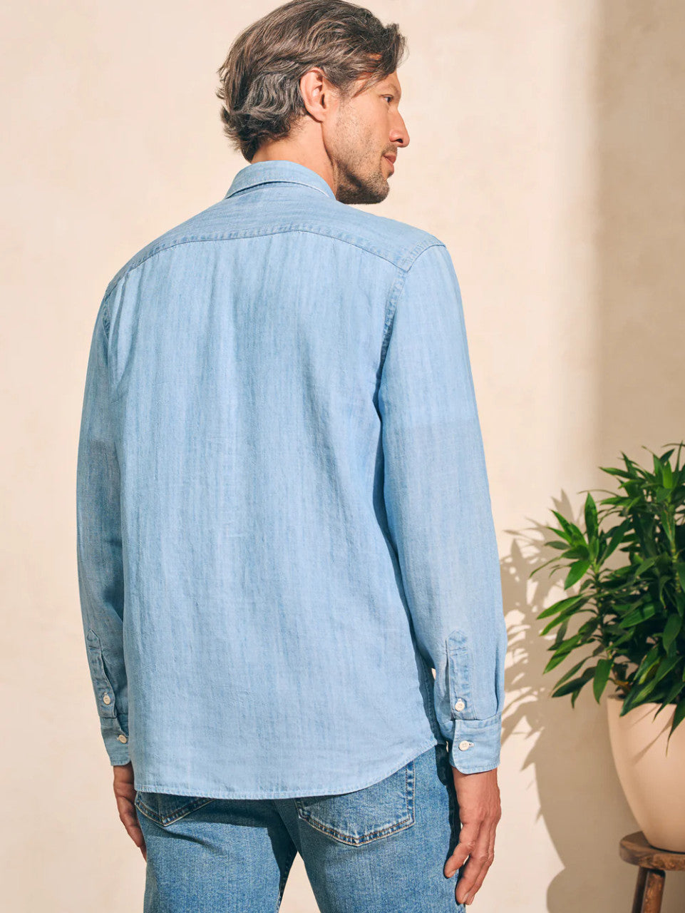 Faherty Tried & True Chambray Shirt: Vintage Indigo