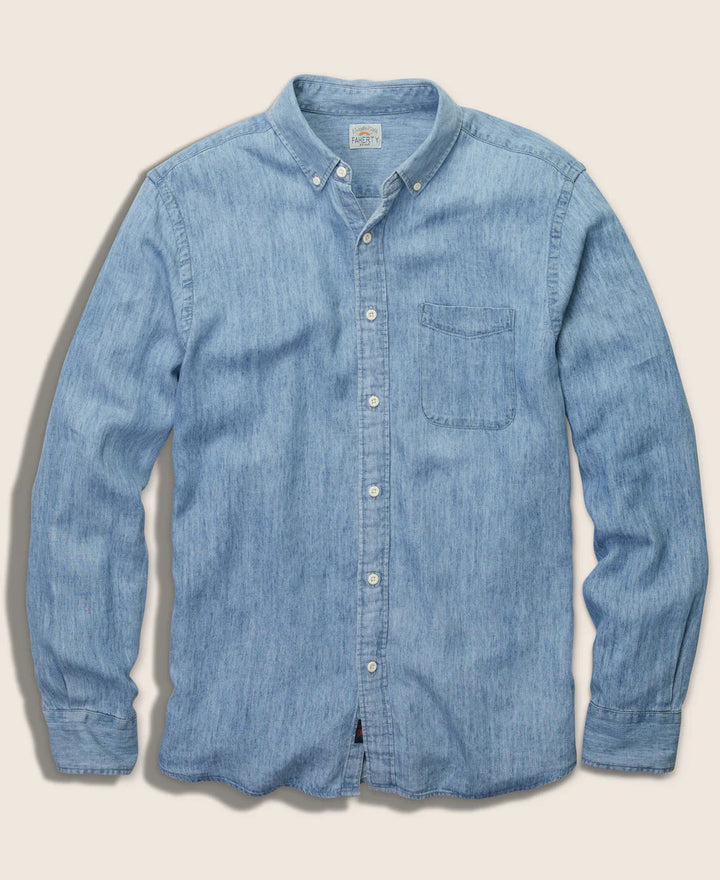 Faherty Tried & True Chambray Shirt: Vintage Indigo