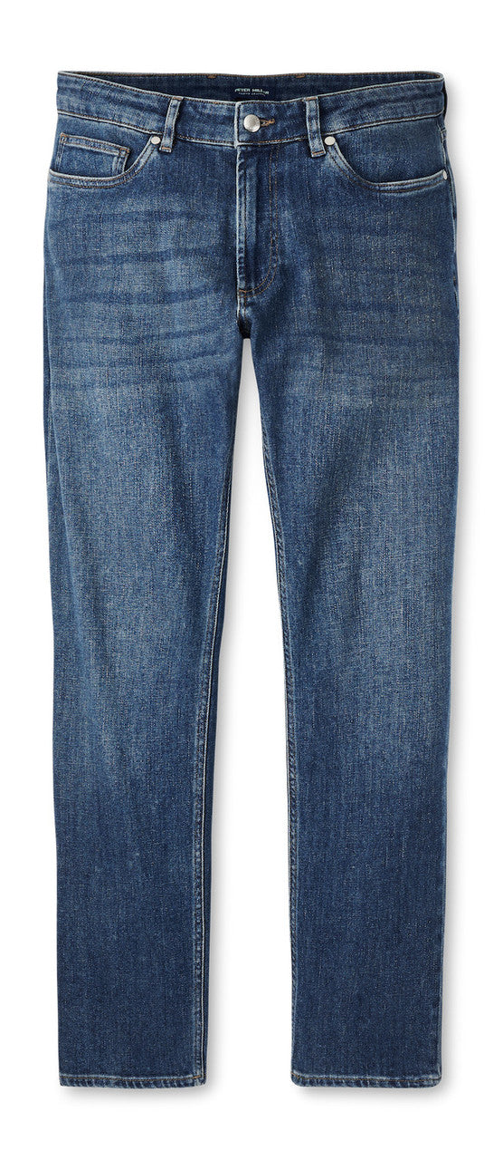 Peter Millar Vintage Washed Five Pocket Denim: True Blue