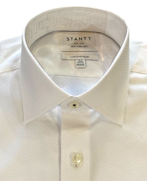 stantt dress shirts Stantt Ready To Wear White Dobby Tuxedo Formal Shirt 15 x 32/33