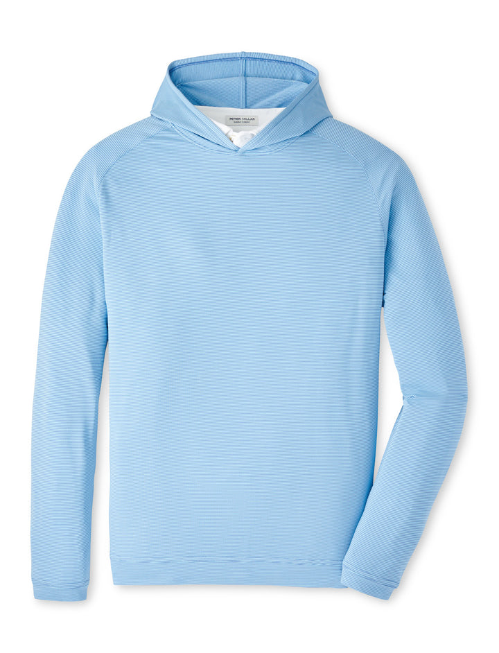 Peter Millar Pine Sugar Stripe Performance Hoodie: Evening Tide