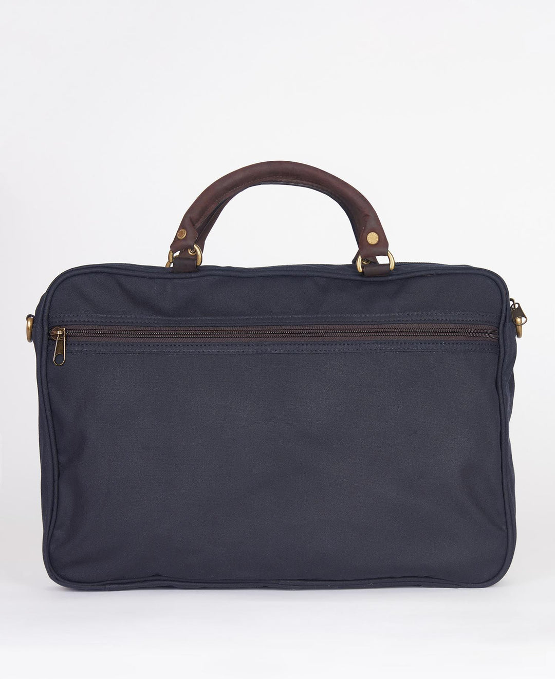 Barbour Wax Leather Briefcase: Navy