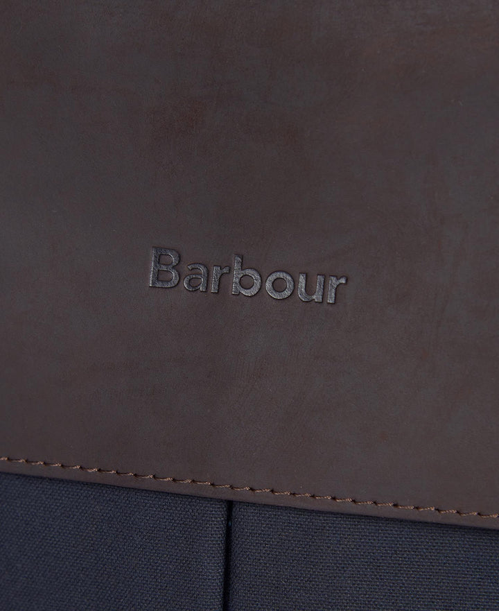 Barbour Wax Leather Briefcase: Navy