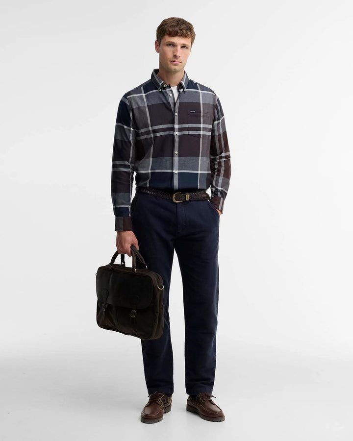 Barbour Waxed Leather Briefcase: Olive