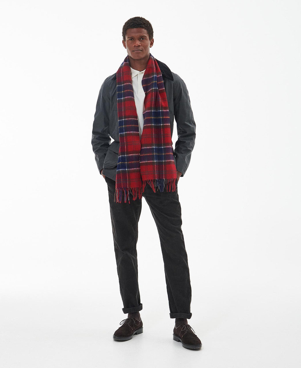 Barbour Tartan Scarf: Red Tartan