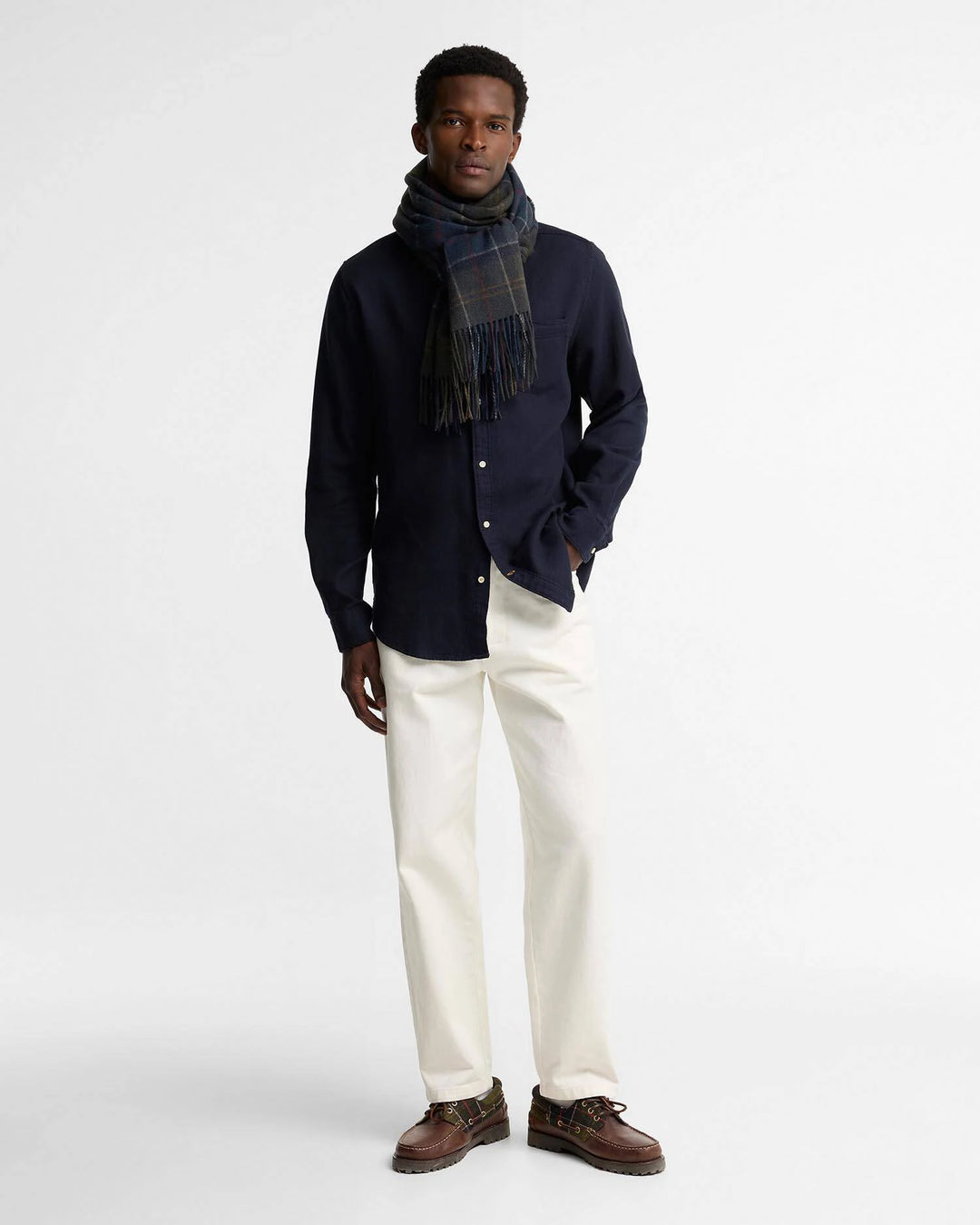 Barbour Braden Tartan Wool Scarf: Shadow Classic Tartan