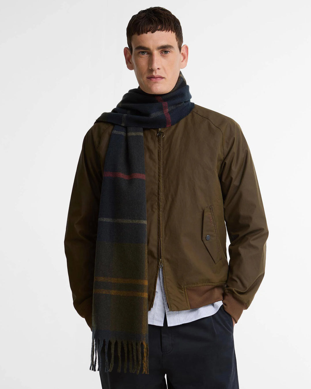 Barbour Yorklane Tartan Scarf: Shadow Classic Tartan