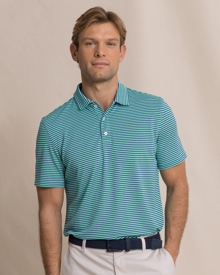 Southern Tide Oceanfront Stripe Pique Polo: Gulf Shore