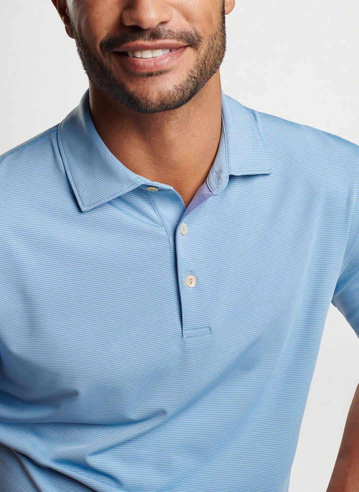 Peter Millar Jubilee Performance Stripe Polo: Velvet Plum