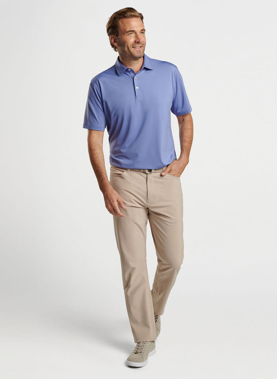 Peter Millar Solid Performance Jersey Polo (Sean Self Collar): Velvet Plum