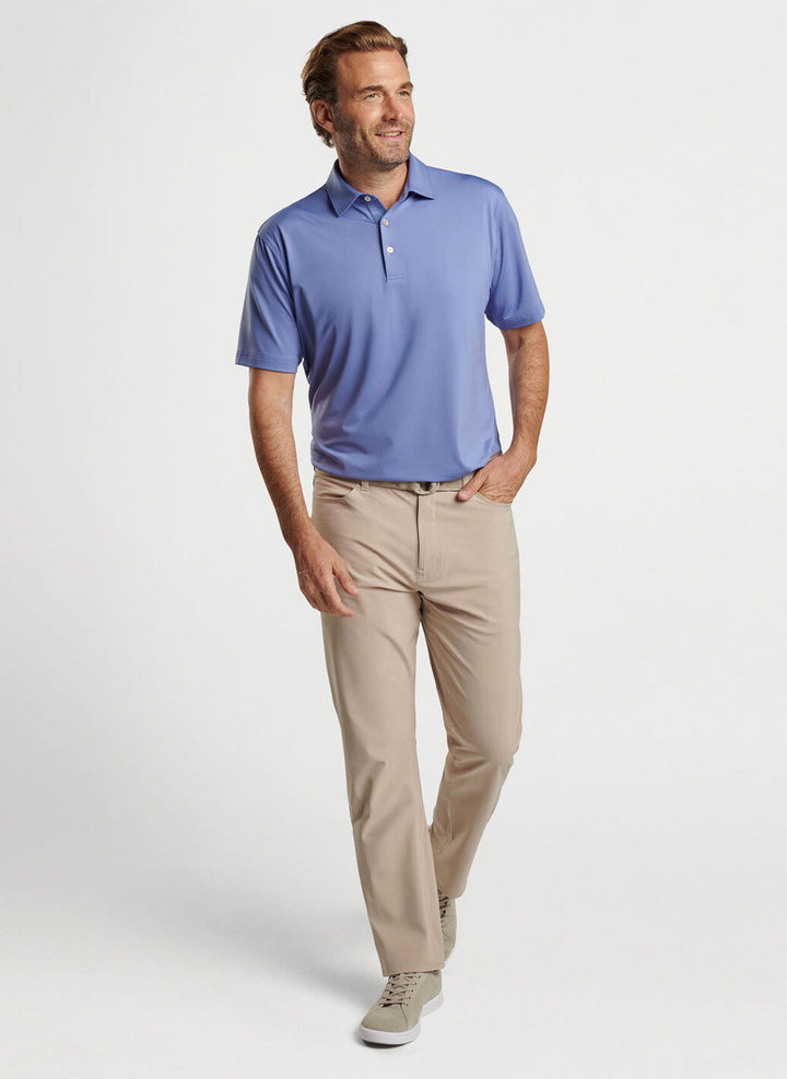 Peter Millar Solid Performance Jersey Polo (Sean Self Collar): Velvet Plum