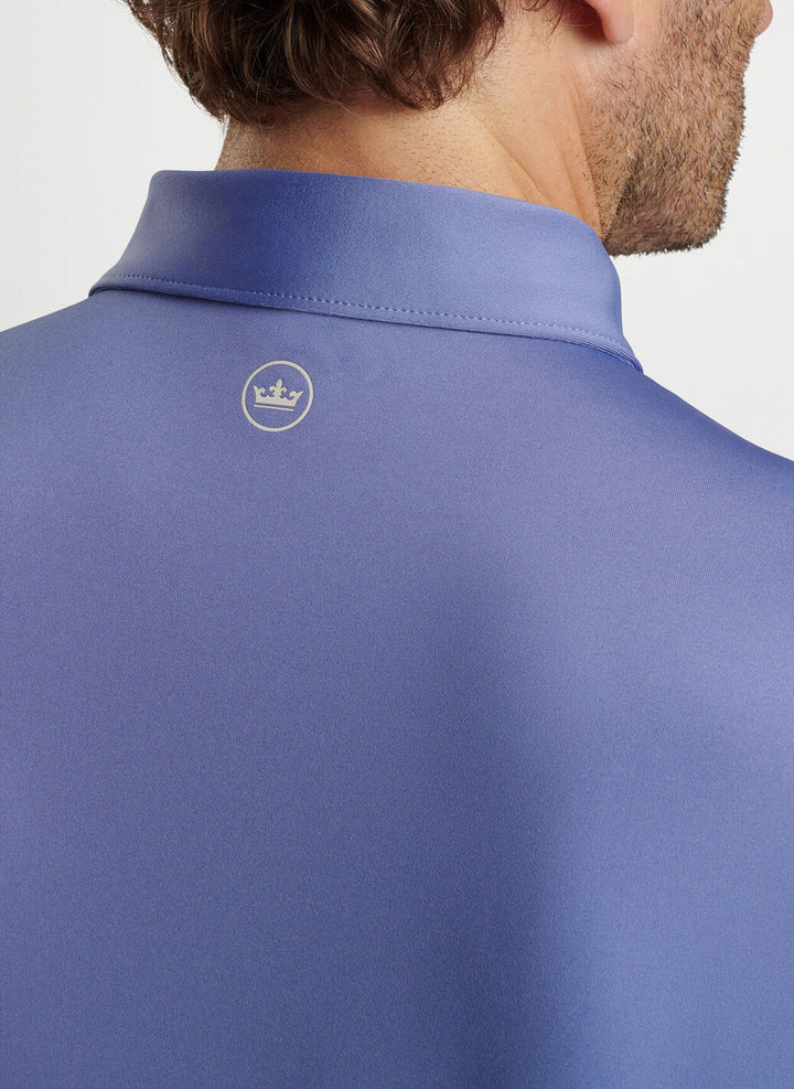 Peter Millar Solid Performance Jersey Polo (Sean Self Collar): Velvet Plum