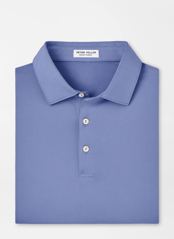 Peter Millar Solid Performance Jersey Polo (Sean Self Collar): Velvet Plum