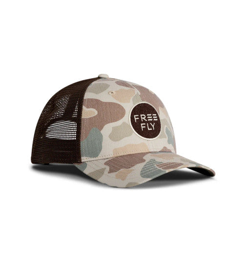 Free Fly Camo Trucker Hat:Vintage Camo